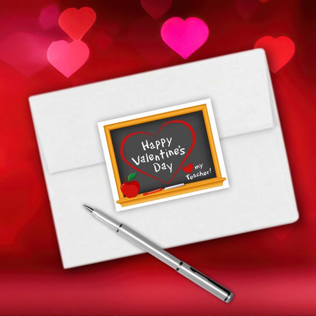 Happy Valentine's Day Teacher Rechteckiger Aufkleber (Happy Valentine’s Day Teacher Sticker!)