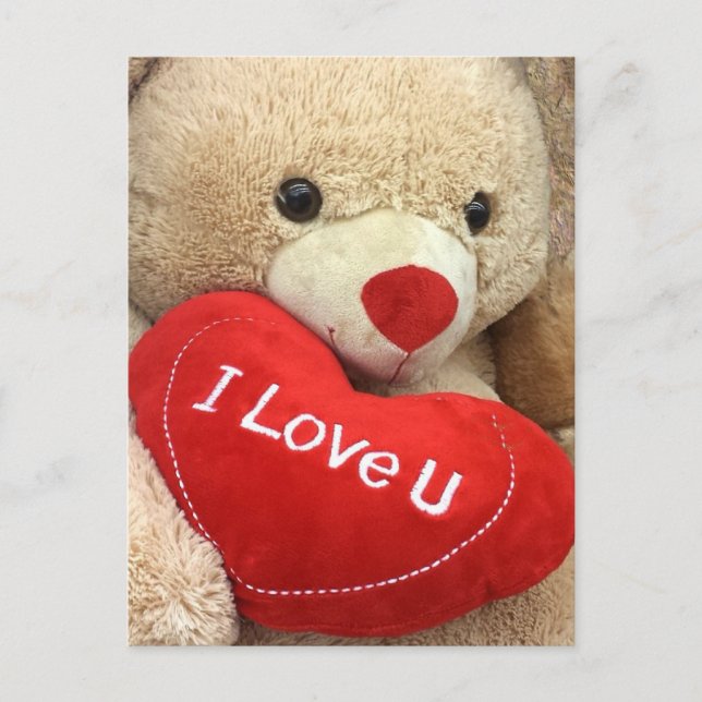 Happy Valentine's Day Teddy Bear Feiertagspostkarte (Vorderseite)