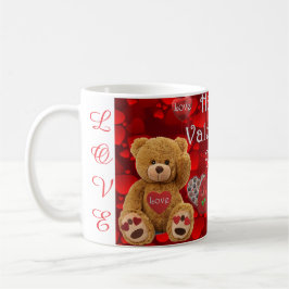 Happy Valentine's Day Teddy Bear Heart Cute Kaffeetasse