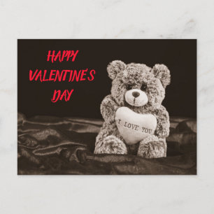 Happy Valentine's Day Teddy Bear Holiday Postkarte