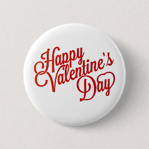 Happy Valentine's Day Text Design Button