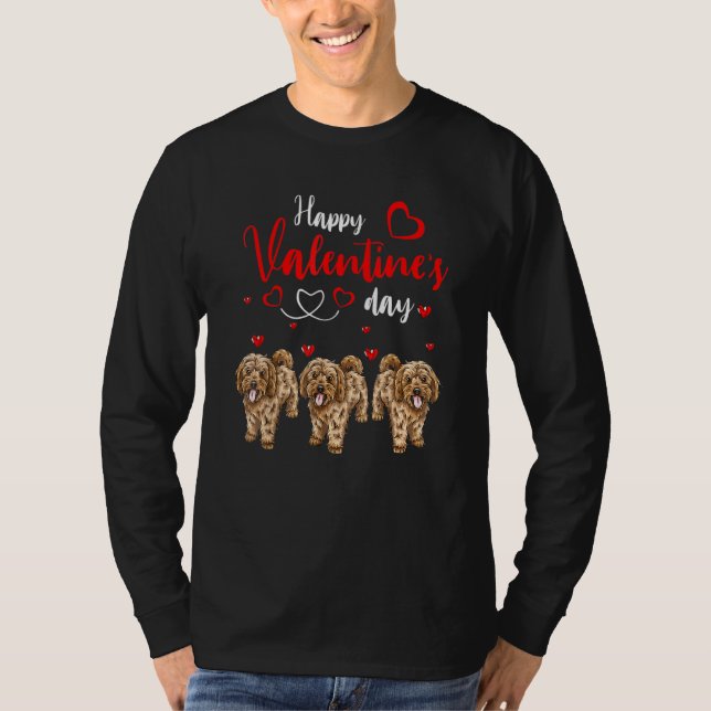 Happy Valentine's Day Three Cute Cockapoo Dogs Lov T-Shirt (Vorderseite)