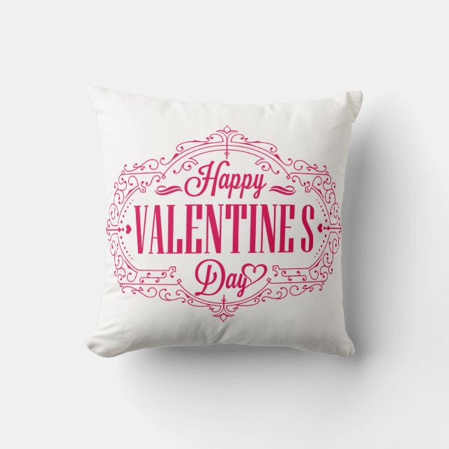 Happy Valentine's Day Throw Kissen (Vorderseite)