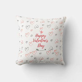Happy Valentine's Day Throw Pillow - Herzmuster Kissen