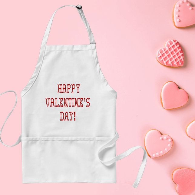 Happy Valentine's Day Tiny Heart Shaped Schriftart Schürze (Happy Valentine's Day Tiny Heart Shaped Font Adult Apron)