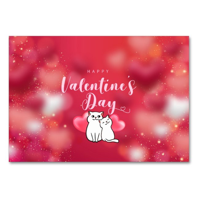 Happy Valentine's Day Tischnummer (Vorderseite)