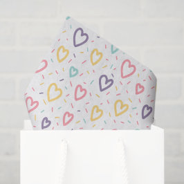 Happy Valentine's Day Tissue Paper Colorful Hearts Seidenpapier