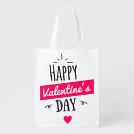 Happy Valentine's Day Tote Bag Wiederverwendbare Einkaufstasche