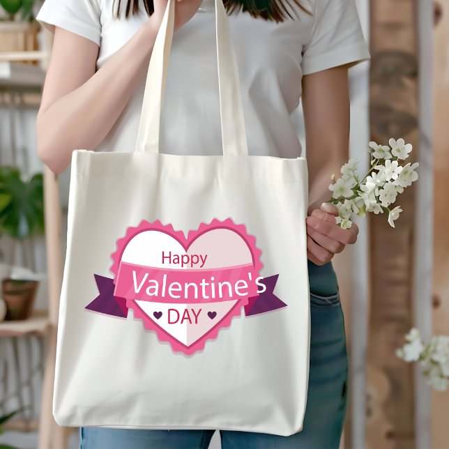 Happy Valentine's Day Tote Bag: Zeige Liebe für si Tragetasche (Von Creator hochgeladen)