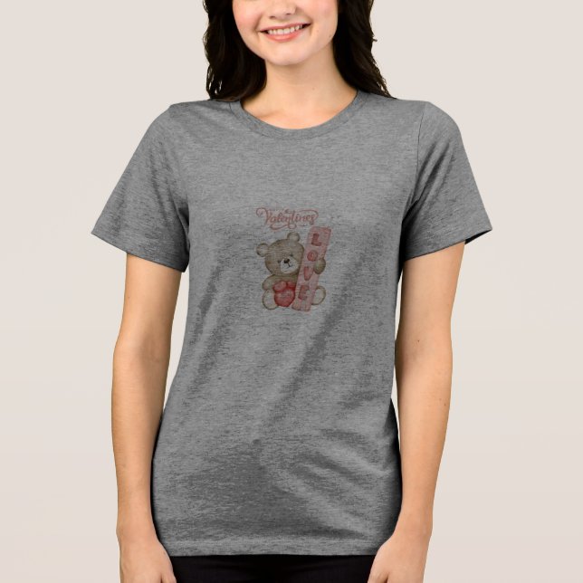 Happy Valentines Day Tri-Blend Shirt (Vorderseite)