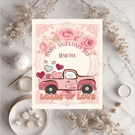 Happy Valentines Day Truck Loads of Love Heart Kid Puzzle