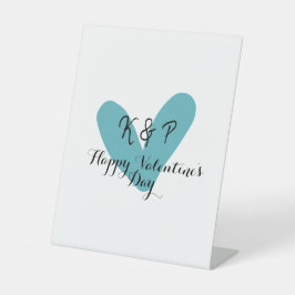 Happy Valentine's day turquoise heart name letter  Sockelschild