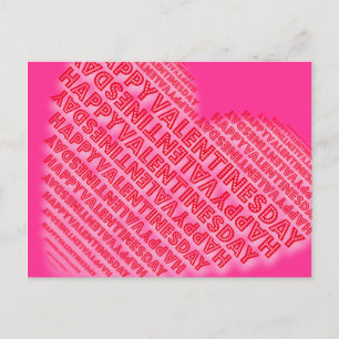 Happy Valentines Day Typografie Herz Postkarte