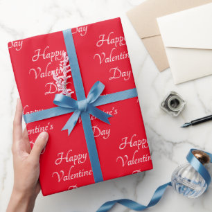 Happy Valentine's Day Typografy Red Geschenkpapier
