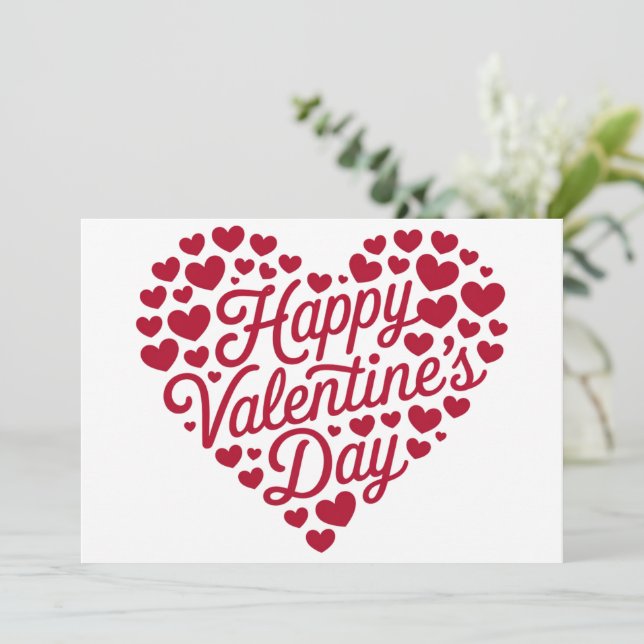 Happy Valentines Day Valentine Liebe Herz Einladung (Stehend Vorderseite)