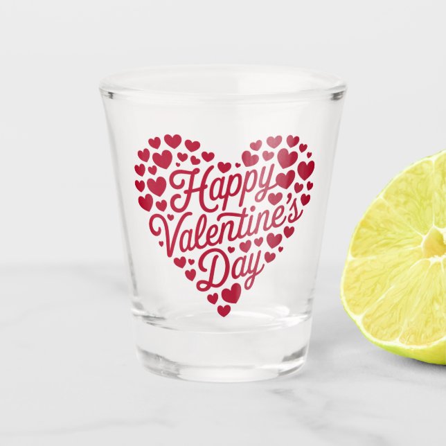 Happy Valentines Day Valentine Liebe Herz Schnapsglas (Vorderseite)