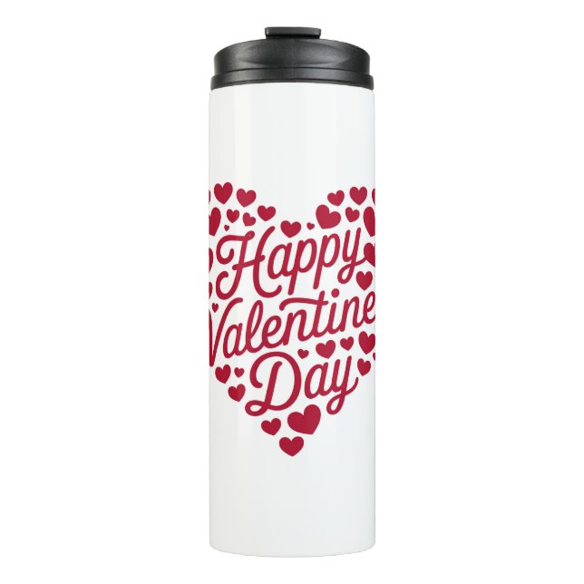 Happy Valentines Day Valentine Liebe Herz Thermosbecher (Vorderseite)