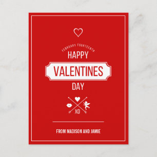 Happy Valentine's Day Valentine Symbole Postkarte