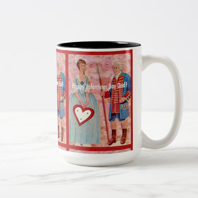 Happy Valentines Day Vater Cup Zweifarbige Tasse (Rechts)