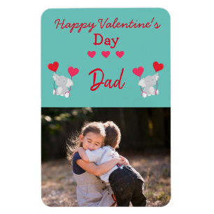 Happy Valentine's Day Vater Foto Magnet