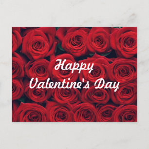 Happy Valentine's Day Vibrant Rote Rosen Feiertagspostkarte