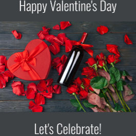 Happy Valentine's Day Weinetikett