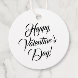 Happy Valentine's Day weiße schwarze elegante Dreh Geschenkanhänger