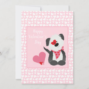 Happy Valentines Day Welppy Hearts Pink Feiertagskarte