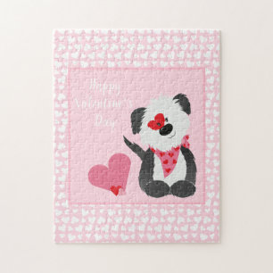 Happy Valentines Day Welppy Hearts Pink Puzzle