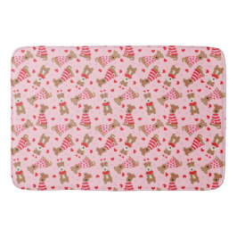 Happy Valentines Day Welsh Wire Fox Terrier Dogs Badematte