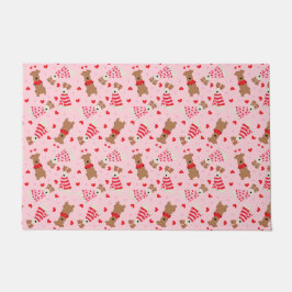 Happy Valentines Day Welsh Wire Fox Terrier Dogs Fußmatte