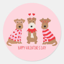 Happy Valentines Day Welsh Wire Fox Terrier Dogs