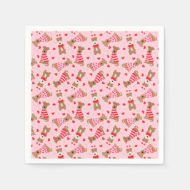 Happy Valentines Day Welsh Wire Fox Terrier Dogs Serviette