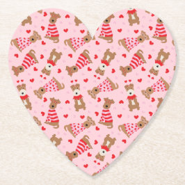 Happy Valentines Day Welsh Wire Fox Terrier Dogs Untersetzer