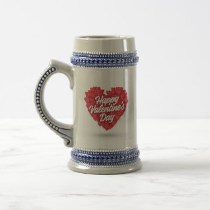 Happy Valentine's Day with Hearts Design-23056 Bierglas