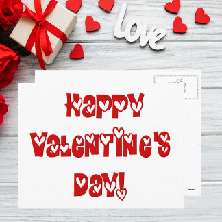 Happy Valentine's Day with Hearts Feiertagspostkarte