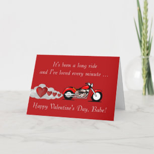 Happy Valentine's Day with motorbike for biker Feiertagskarte