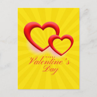Happy Valentine's Day with Two Hearts-23540 Postkarte