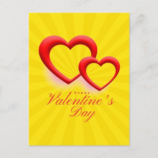 Happy Valentine's Day with Two Hearts-23540 Postkarte (Vorderseite)