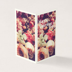 Happy Valentine's Day with Vintage Flower Bouquet