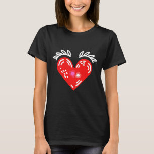 Happy Valentine's Day Women Black T-Shirt