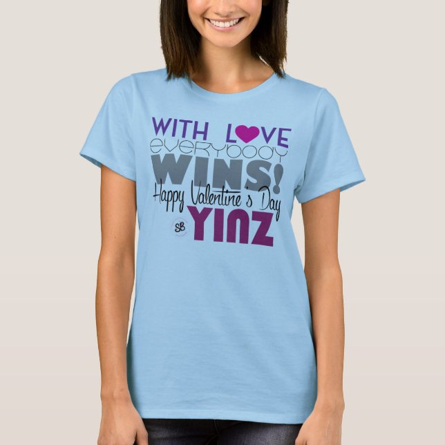 Happy Valentine's Day Yinz Hoodie Dress T-Shirt (Vorderseite)