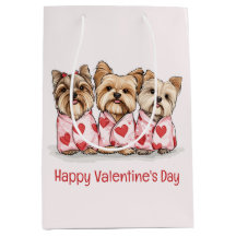 Happy Valentines Day Yorkshire Terrier Dogs