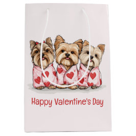 Happy Valentines Day Yorkshire Terrier Dogs Mittlere Geschenktüte