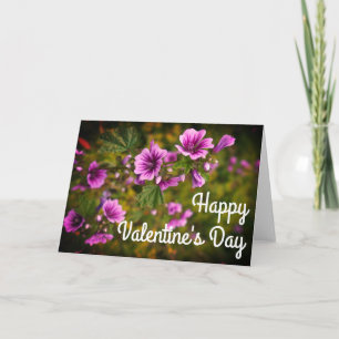 Happy Valentine's Day Zebra Hollyhock #2 Karte