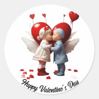 Happy Valentine's Day Zollvalentine Runder Aufkleber