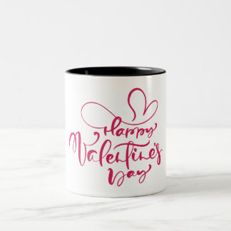 Happy Valentine's Day Zweifarbige Tasse