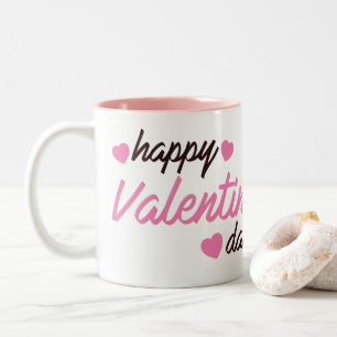 Happy Valentine's Day Zweifarbige Tasse
