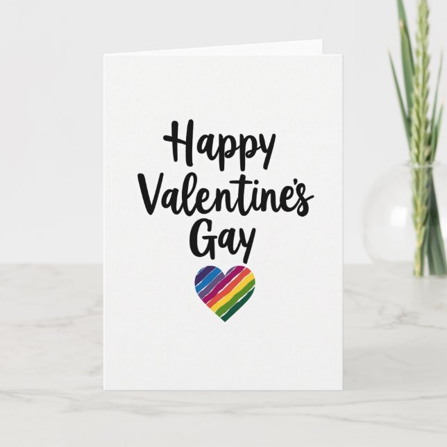 Happy Valentines Gay Pride Card Karte (Vorderseite)