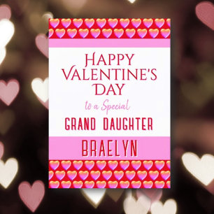 Happy Valentine's Grand-Daughter-Karte Feiertagskarte